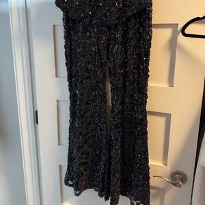 Elegant Black Sequin Jumpsuit